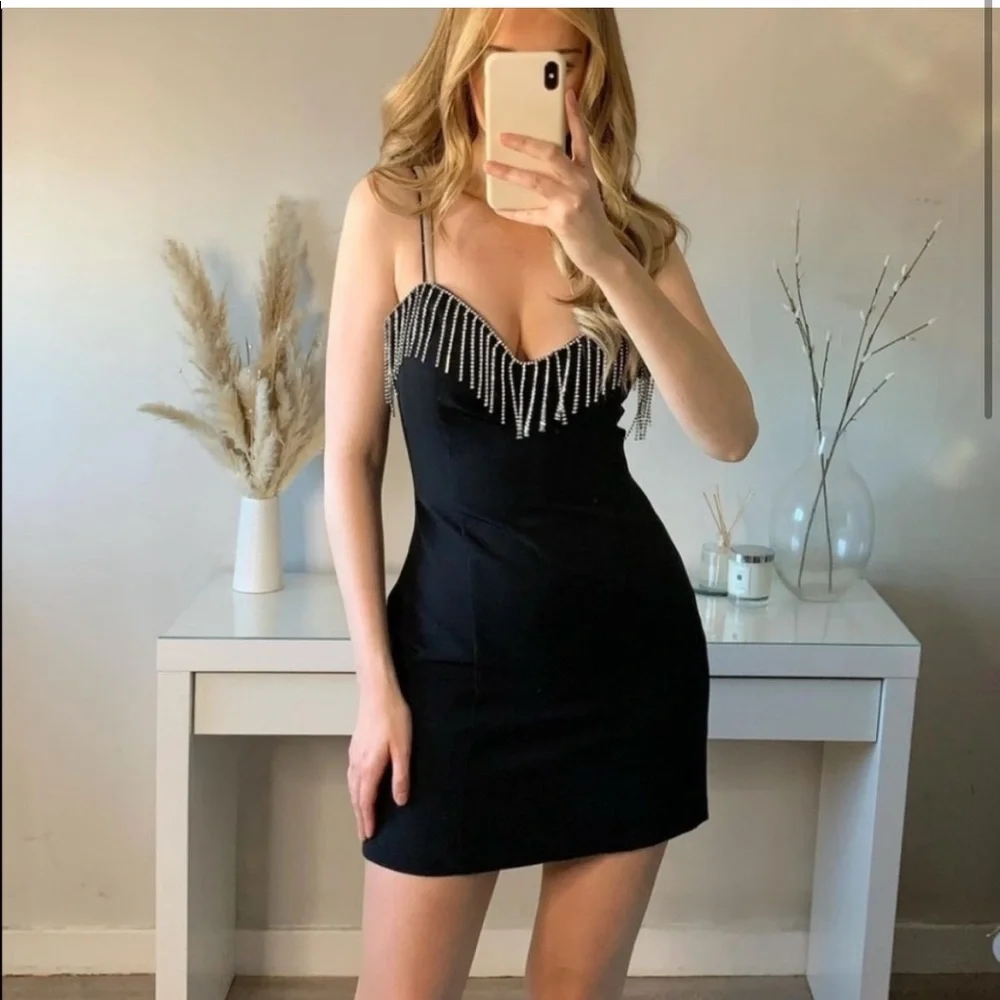Zara black fringe dress - Picture 2 of 10